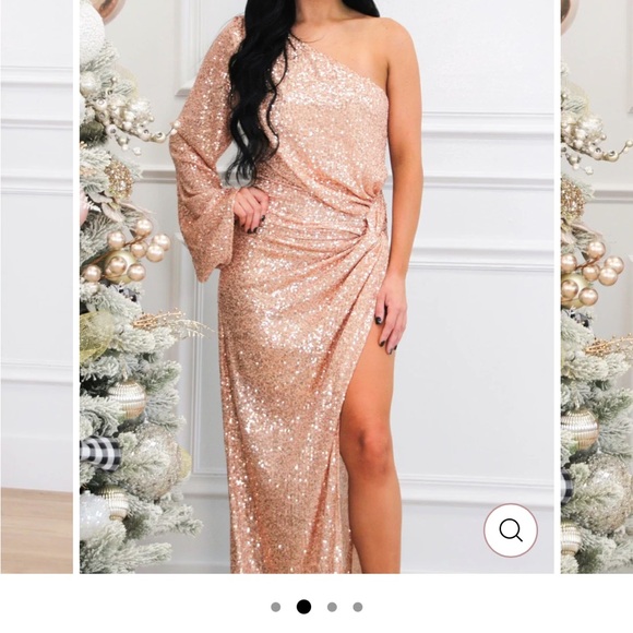 Dresses & Skirts - One-Shoulder Sequin Gown